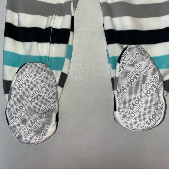 Carter’s Simple Joy 3T Striped Blue Gray Blue 1 Piece Winter Cute Winter Moose - Picture 10 of 10